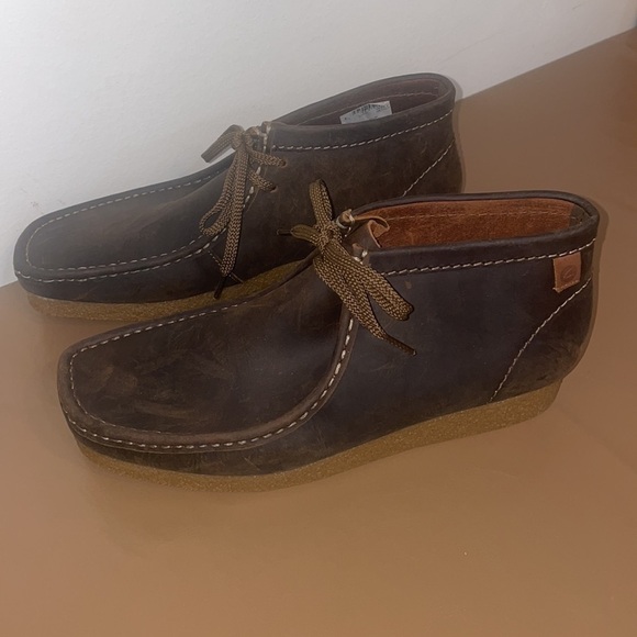 Clarks wallabee shacre boot beeswax brown lace up shoe - Picture 4 of 12